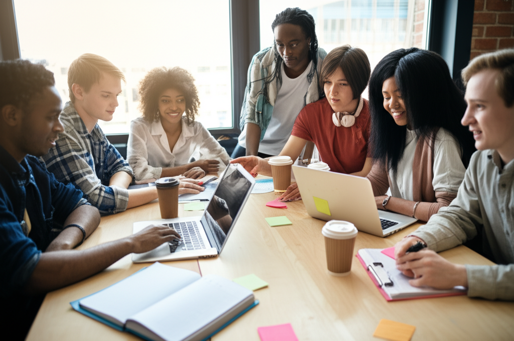 International students collaborating